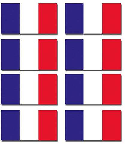 8 x Autocollants vinyle brillant ? Français France Petit drapeau drapeaux pour casque de moto/vélo/# 0195 - 3cm tall x 5.5cm wide