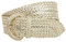 5,1 cm breiter, handgefertigter, weicher, metallischer, geflochtener runder Gürtel Gr. M/L (32/34 Taille), gold