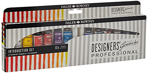 Daler Rowney - 136900001 - Kit De Loisirs Créatifs - Ensemble D'initiation À La Gouache Designers - 12 X 15 ML