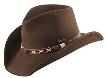 Smokey – Wasserabweisender Westernhut aus Wollfilz für Damen & Herren | Robuster Outdoorhut mit breiter Krempe & echtem Leder-Hutband | Stilvoll & wetterfest, Größe XL (60-61cm), Braun