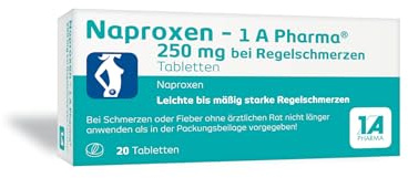 Naproxen - 1 A Pharma® 250 mg | Filmtabletten | Bei Regelschmerzen | 30 Stk
