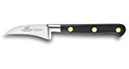 Sabatier Lion Couteau d'Office à Bec d'Oiseau Ideal 6 cm- Lame Courte en Acier Forgé Haute Résistance : Viandes et Légumes - Manche Noir en Pom et Rivets en Laiton - Fabriqué à Thiers - 70g