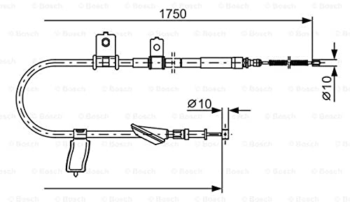 BOSCH Seilzug, Feststellbremse 1987482351 | Kompatibel mit: SUBARU LEGACY IV, LEGACY IV Kombi, LEGACY V, LEGACY V Kombi, OUTBACK, OUTBACK