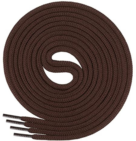 Di Ficchiano Cordones para zapatillas de trabajo y de trekking, redondos, muy resistentes a la rotura, aprox. 4,5 mm de diámetro, 70 cm - 220 cm de longitud, poliéster, fabricado en Europa, Unisex, marrón, 100 cm / ø 4,5mm