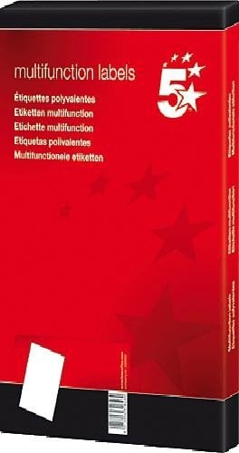 5 Star Office 850424 Etiketten selbstklebend 70 x 36 mm, Inhalt 2400 Pack, weiß