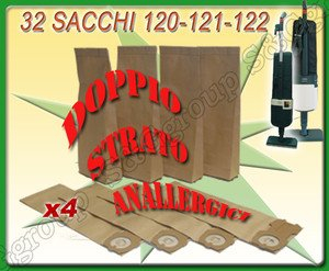 Sconosciuto Lote de 32 bolsas de filtro de papel doble Stra para Vorwerk Kobold 120 121 122