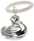 SILBERKANNE Kinderrassel mit Beissring Ente L7cm versilbert Silber Plated in Premium Verarbeitung. Fertig zum verschenken mit schicker Geschenkverpackung