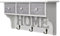 elbmöbel Kleiderhaken Wandgarderobe Hängeschrank Küche mit Schublade Holz schmal mit Metall-Haken im Antik shabby chic in grau weiß Landhausstil Garderobe (Weiß, H22 x B47 x T11cm)