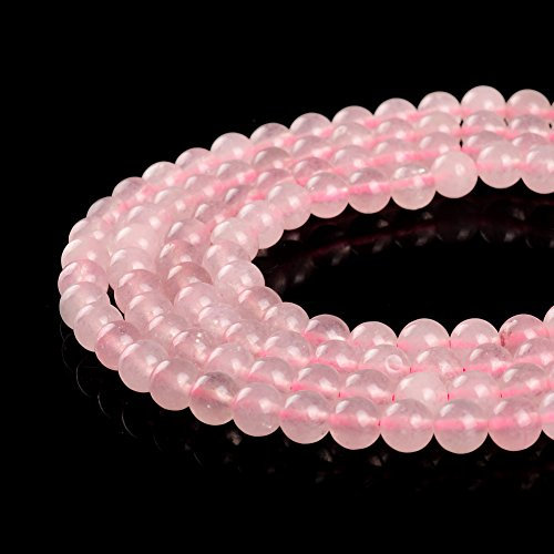 Natural Rose Quartz Stone Beads Pink Round Faced Matte Gemstone Loose Beads for Jewelry Making 2MM 3MM 4MM 6MM 8MM 10MM 12MM (8MM, Rose Round)