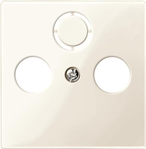 Merten 296744 Zentralplatte für Antennensteckdosen, weiß glänzend, System M