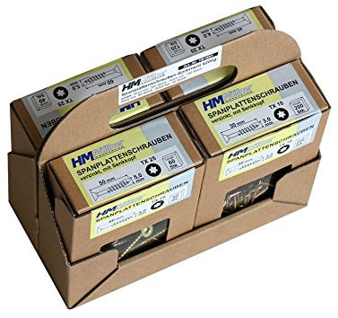 HM Spanplattenschrauben Set 420 Stk. sortiert. Gelb-verz. TX