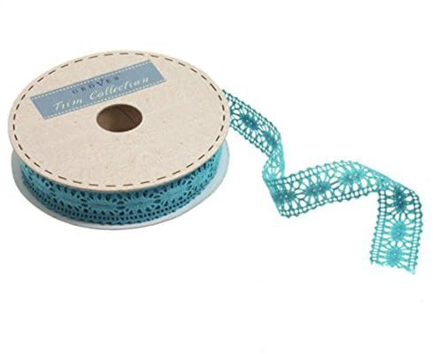 Groves GCL007/TEAL | Polyester Coloured Lace Teal | 20m x 23mm