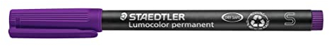STAEDTLER permanent Marker Lumocolor, violett, Superfein, ca. 0,4 mm, wisch- und wasserfest, Made in Germany, lange Lebensdauer, 10 violette Universalstifte im Kartonetui, 313-6