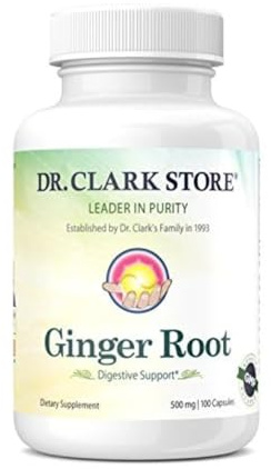 Dr. Clark Ginger Root Supplement - Digestive Support - 500 mg 100 Gelatin Capsules