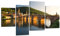 Leinwandbild Alte Brücke Heidelberg LW360 Wandbild, Bild auf Leinwand, 4 Teile, 180x115cm, Kunstdruck Canvas, XXL Bilder, Keilrahmenbild, fertig aufgespannt, Bild, Holzrahmen, Karl Theodor, Heidelberg, Brücke