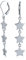 American USA Patriotic Celestial Rock Drei Sterne Lineare Tropfen Ohrringe für Frauen .925 Sterling Silber Französischer Draht