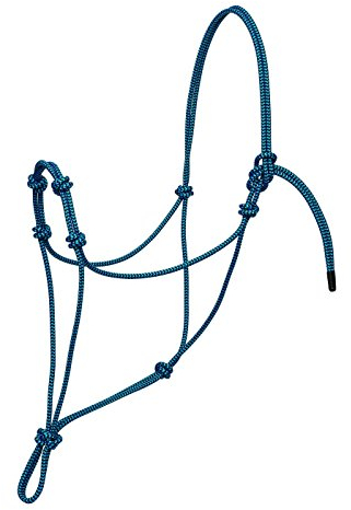 Silvertip Weaver Leather Seilhalfter mit Vier Knoten, Blau/Schwarz, Größe S