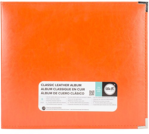 WE R Memory Keepers American Crafts 660907 Classic D-Ring Scrapbooking Album, 12 Zoll x 12 Zoll, Orange Soda, 34.79x39.11x6.85 cm