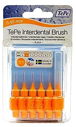 TePe Blisterverpackung Interdentalbürsten orange 0,45 mm, 1 Packung, 6 Stück