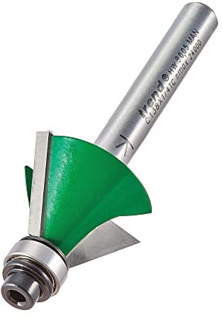 Trend CraftPro Chamfer Router Cutter Bit, 1/4 Inch Shank, 12.7mm Cut Diameter & 60 Degree V Groove, Tungsten Carbide Tipped, C138X1/4TC