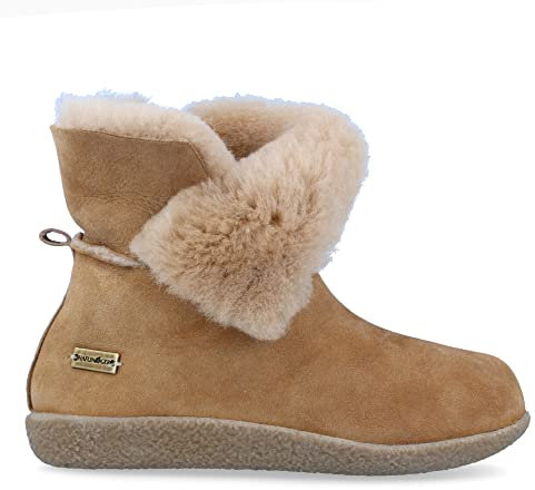 HAFLINGER Lammfell Leder Hausschuhe Lemmi Unisex Stiefel Beige (Beigemeliert Öko 46), Gr 46
