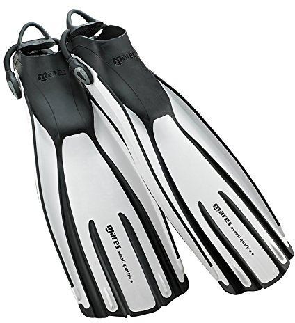 Mares Erwachsene Fins Avanti Quattro + Flossen Mit Riemen, Weiß, R