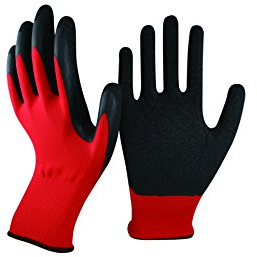 LN Lna Namaa 12 Pairs RED Latex Coated Crinkle Builders Work Safety Gloves Size 11 / XXL