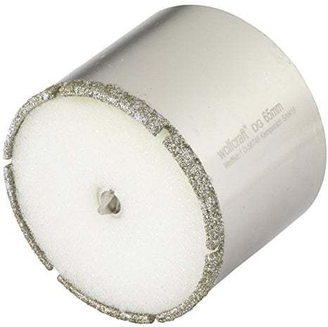wolfcraft Ceramic Diamant-Lochsäge 5930000 – Bohrkrone inkl. Zentrierbohrer für den Akkuschrauber – Bohrkranz für Fliesen & Feinsteinzeug – Durchmesser 65mm