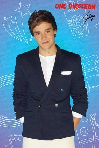 One Direction - Liam Payne - Musikposter Pop Musik Mädchenschwarm Star Cool - Grösse 61x91,5 cm + Wechselrahmen, Shinsuke® Maxi MDF schwarz, Acryl-Scheibe