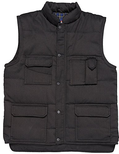 Portwest S414 Shetland Weste Polyester-Baumwolle 8 Taschen Winter Ärmellos | Schwarz, S, Handytasche und Innentasche, Stehkragen, Reißverschluss, Normalgröße, Druckknopfleiste, Wattiert