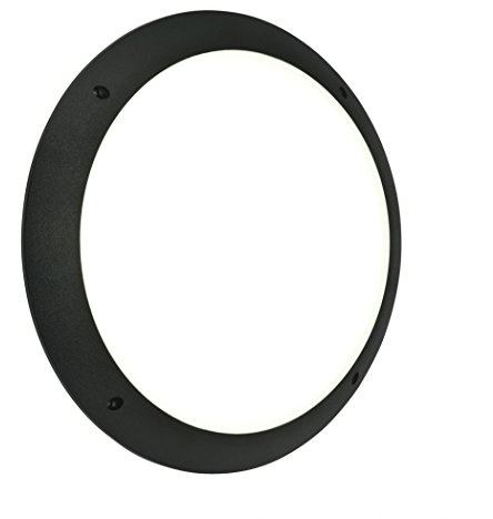Saxby Seran 12W Plain Matt Black IP65 Flush Indoor Outdoor Bulkhead LED Ceiling Wall Light
