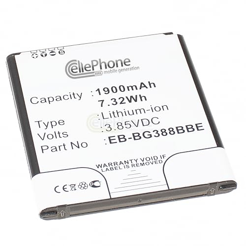 cellePhone Batterie Li-ION Compatible avec Samsung Galaxy Xcover 3 (SM-G388) (Remplacement pour EB-BG388BBE)