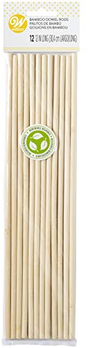 Wilton Tiges de Goujon en Bambou pour Gâteaux, Pack de 12, Naturelle, 399-1010