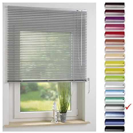 Liedeco | Aluminium-Jalousie | Silber B120cm x H130cm