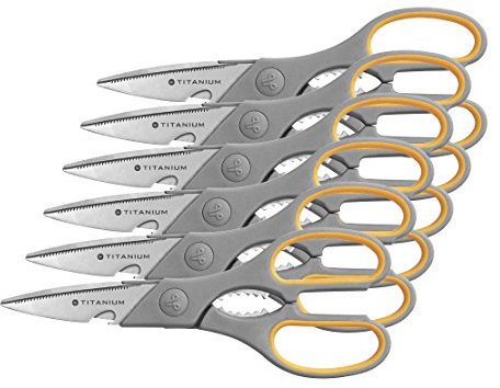 Westcott E-30486 00-I Schere Titanium Super Softgrip mit Microverzahnung und Flaschenöffner, 21 cm, 6 Stück