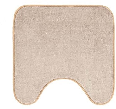douceur d'intérieur, Tapis Contour WC (45 x 45 cm) Vitamine Sdb Taupe, Microfibre Unie