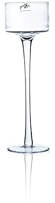 6er Set Kerzenhalter, Teelichthalter auf Fuß Glas H. 30cm D. 9cm Sandra Rich