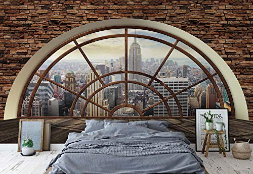 New York City Skyline Papier peint photo pour fenêtre Motif paysage de ville de New York 152,5 cm x 104 cm