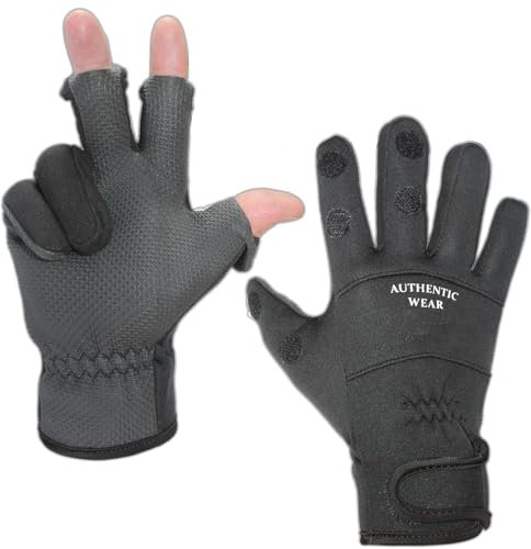 Angel-Berger Premium Neoprenhandschuhe schwarz Angler Handschuhe zum Angeln (XL)