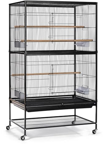 Prevue Pet Products Steel Bird Flight Cage with Wheels - Black, Large