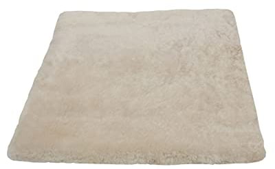 Reissner Lammfelle | SIKI-VF | echtes Merino Schaffell | Sitzpolster Autokissen Rollstuhlauflage Katzenbett | Vollfell Qualität | 40x40cm beige perl