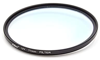 vhbw Universal UV Filter für Kamera Objektive mit 77mm Filtergewinde - UV Schutzfilter, Schwarz