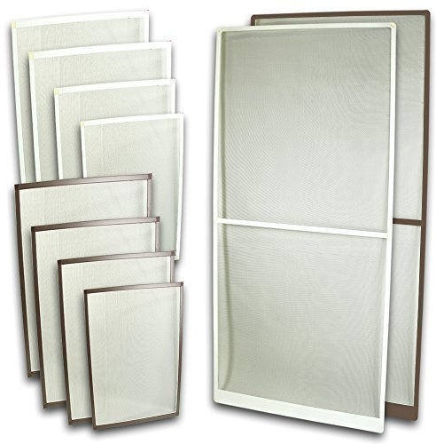 Rapid Teck Fliegennetz Fenster Aluminium Rahmen Weiss Größe 120cm*140cm Fliegengitter Insektenschutz Gitter Fiberglas