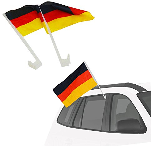 Mianova Fanartikel Autofahne für Fussball WM & EM 2 Stück - Deutschland