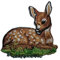 Reh 6,4 cm * 6 cm Bügelbild Rehe Tier Hirsch Zoo Kitz Ricke Aufnäher Applikation Patch Trachten