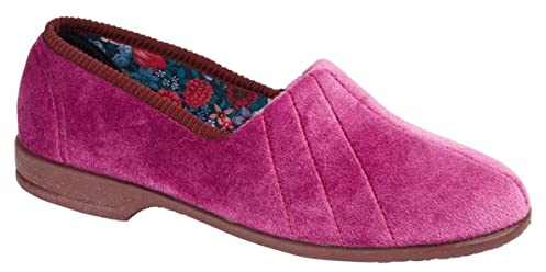 Sleepers Womens Audrey III Roll Top Slippers with Rubber Sole Black