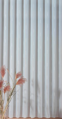 Georg Chr. Wirth Voile Store Annika m. Chenille Effektgarn + Webstreifen, weiß Einzel Fertigstore, weiß, 225X450 CM