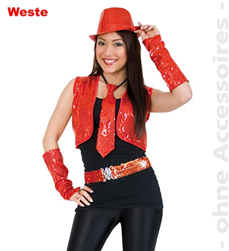 Fritz Fries partychic – Pailettenweste Rot Größe: M