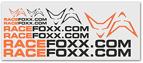 RACEFOXX Aufkleberbogen, Aufkleber, Folie, Autoaufkleber, Motorradaufkleber, orange/schwarz