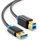 deleyCON 1,5m USB 3.0 Super Speed Kabel USB A-Stecker zu USB B-Stecker Datenkabel bis zu 5 Gbit/s für z.B. Drucker Scanner Multifunktionsdruckern Schwarz